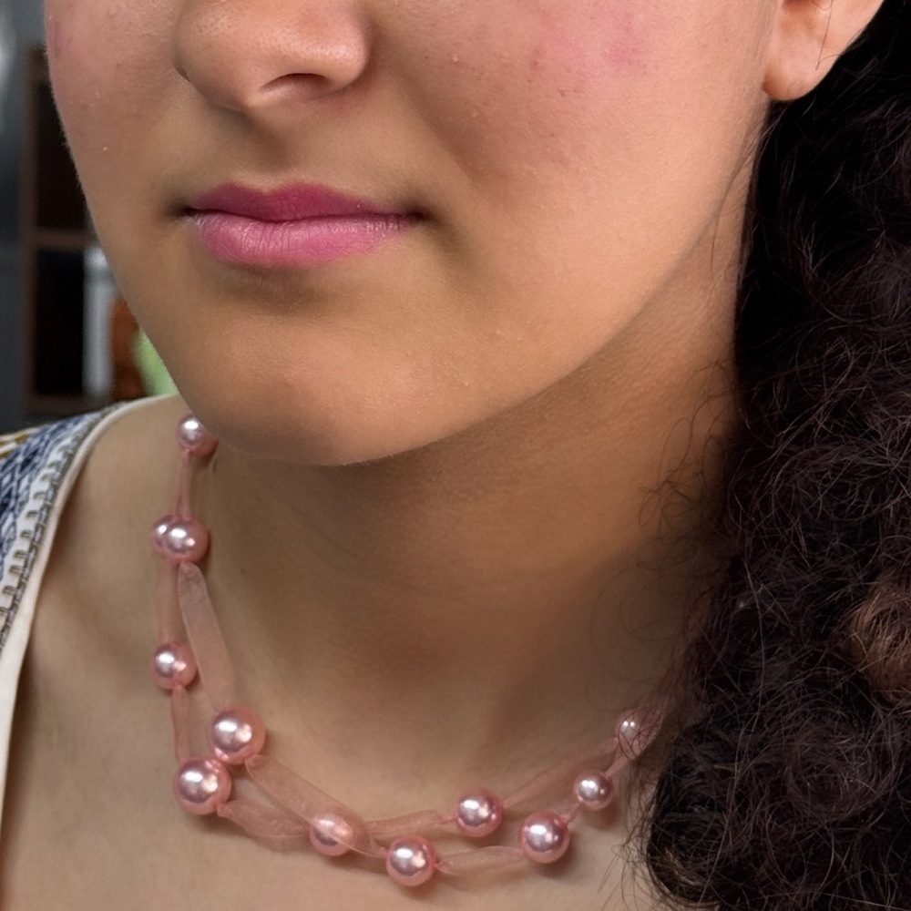 Elegant Pink Pearl Necklace